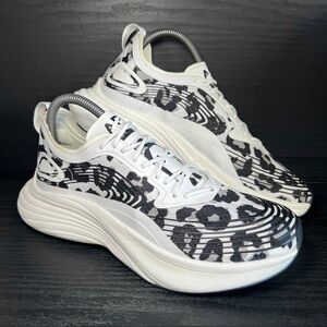 APL Women's White and Black Leopard Print Athletic Sneakers